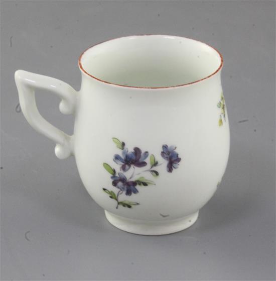 A Derby ovoid coffee cup, c.1758, h. 6.3cm